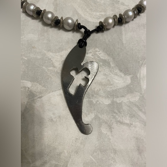 Handmade Pearl & Rope Necklace - NWT - Picture 3 of 5